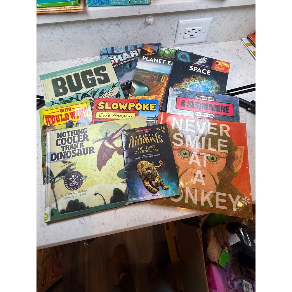 Lot of 10 Childrens Educational Books Science Nature Animals Space Dinosaur Bugs